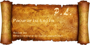 Pacurariu Leila névjegykártya
